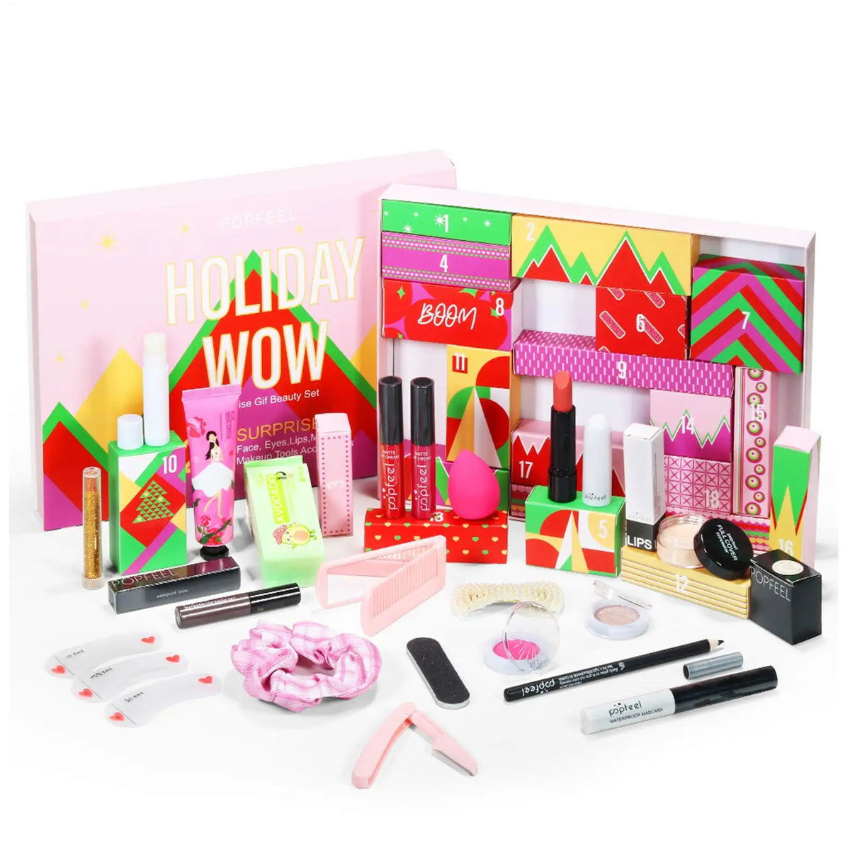 2025 Advent Calendar Make Up Set Christmas Countdown Calendars For Girls Lipstick Eye Shadow Concealers Cosmetics Gift Box