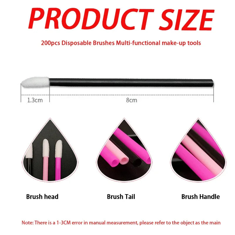 300/500PCS Crystal Lip Brushes Set Lipstick Gloss Wands Applicators For Eyelash Extension Makeup Brush Beauty