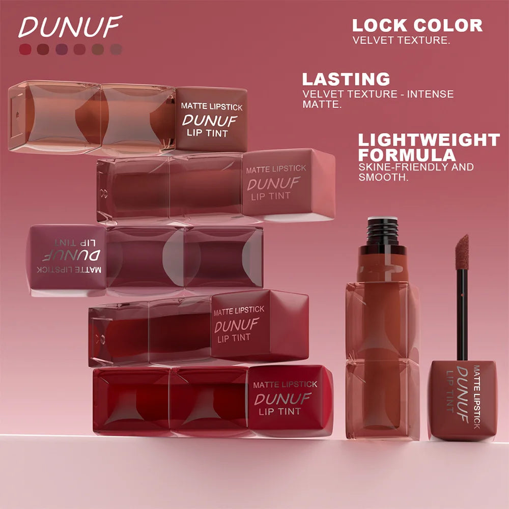Velvet Matte Lip Gloss Hydrating Moisturizing Long Lasting Waterproof Non Sticky Lip Stain Nude Colors Lip Glaze
