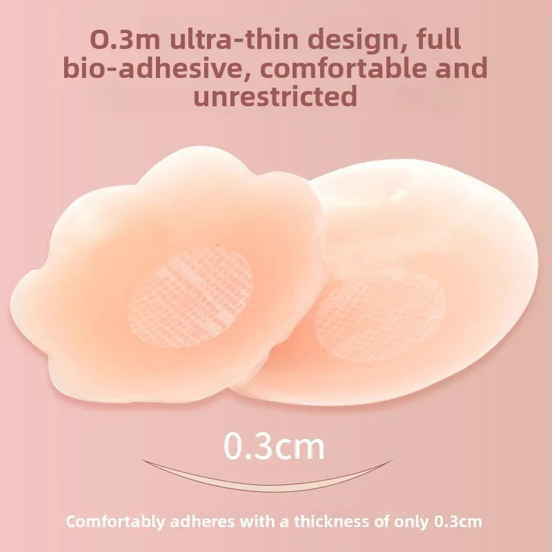 Reusable Breast Petals Lift Invisible Silicone Bra-less Pasties Pad Nipple Cover Invisible Petal Adhesive Stick on Bra 2-12pcs