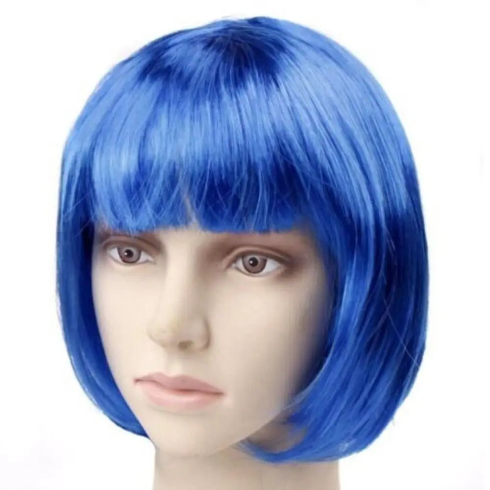 Multiple Color Fashion Full Wig Short Straight Hair Bob Wig Synthetic Hair Customized Synthetic Lace Headgear
