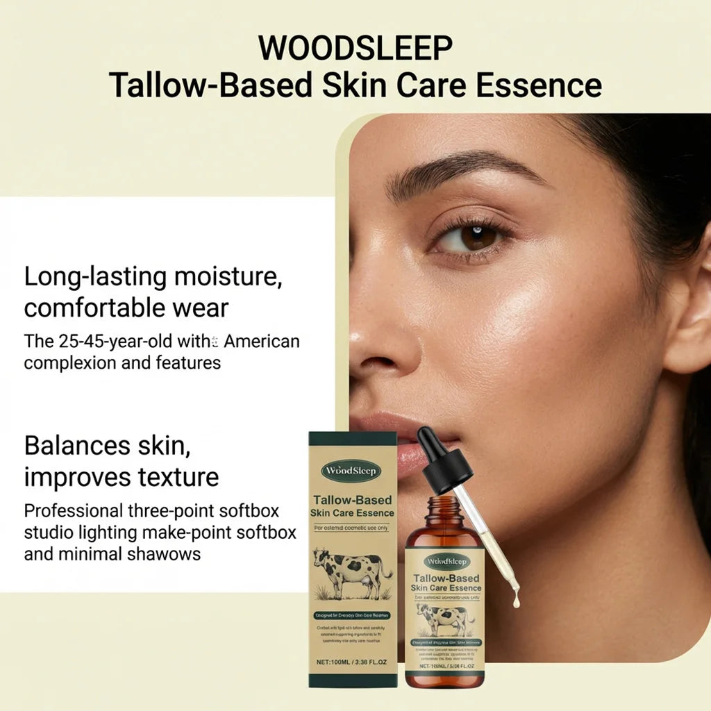 Beef Tallow Facial Serum Nourishing Face Care Essential Oil Anti-Dryness Skin Hydrating Essence Oil-Based Moisturizer Skincare