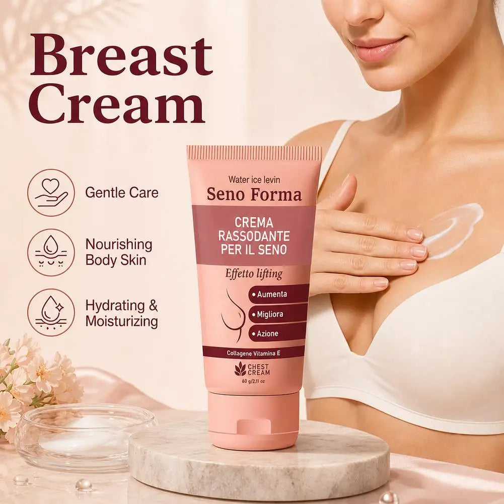 Breast Firming Cream Vitamin E Light Texture, Nourishes/Moisturizes, Collagen/Shea Butter, Boosts Elastic & Smooth Chest Skin