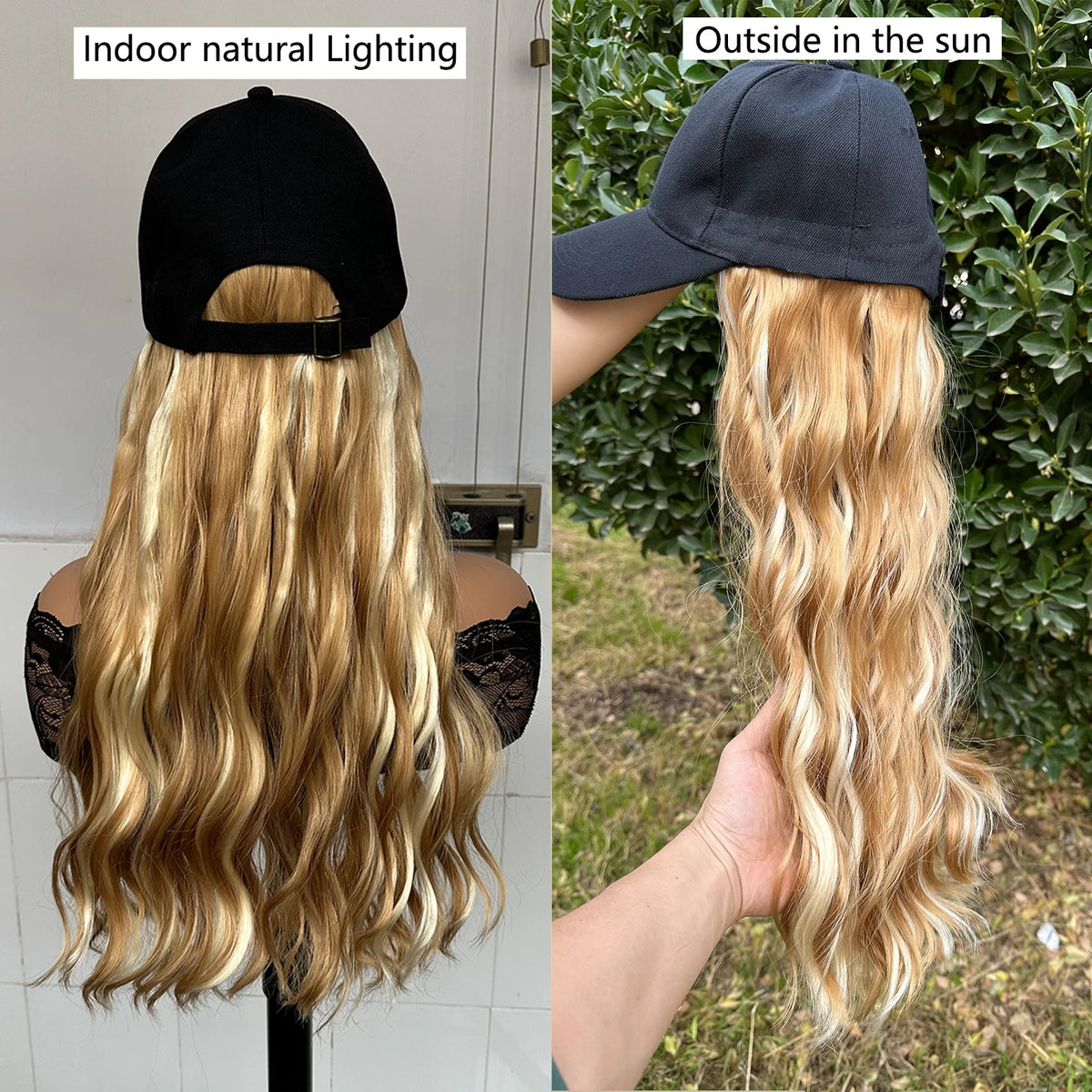 Baseball Hat Hooded Wig Hat Wig Wavy Curl Wig Synthetic Wig Beginners Friendly Heat Resistant Natural Looking For Daily Use