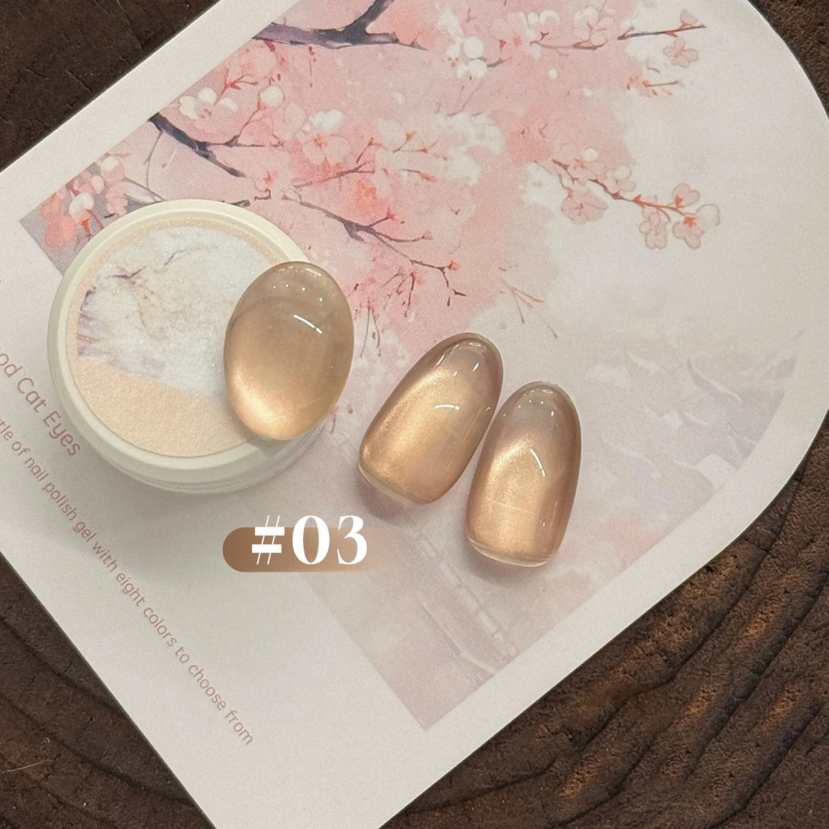 MN 10ML 1-16PCS Moonlight Ballet Magnet Cat Eye Nail Polish Gel Nude Pink Style With Gold Glass Beads Cat Eye Look Nail Polish