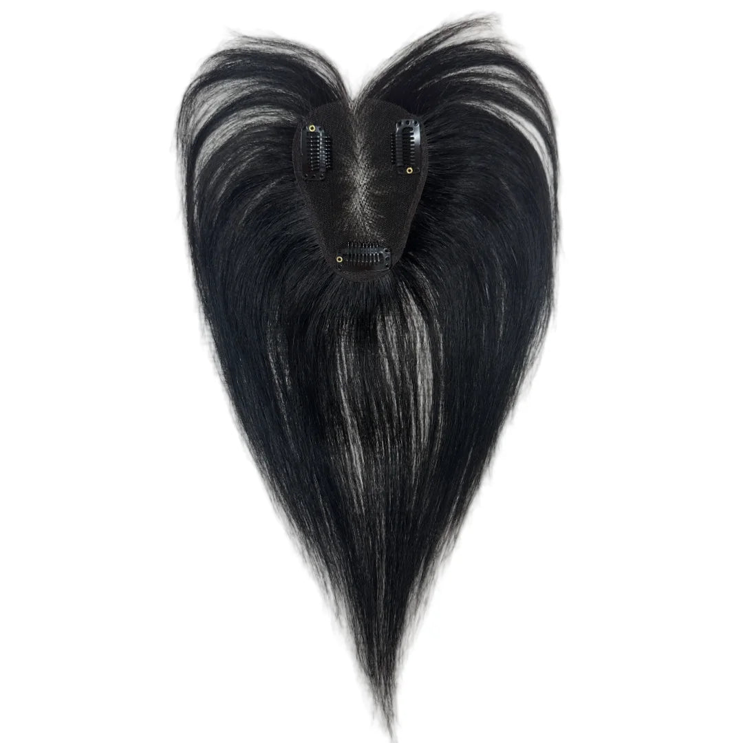 7x10cm Breathable Lace Human Hair Toppers 10 Inch Invisible Clip In Bangs for Women Natural Hairpieces Cover Thinning Hair Daily