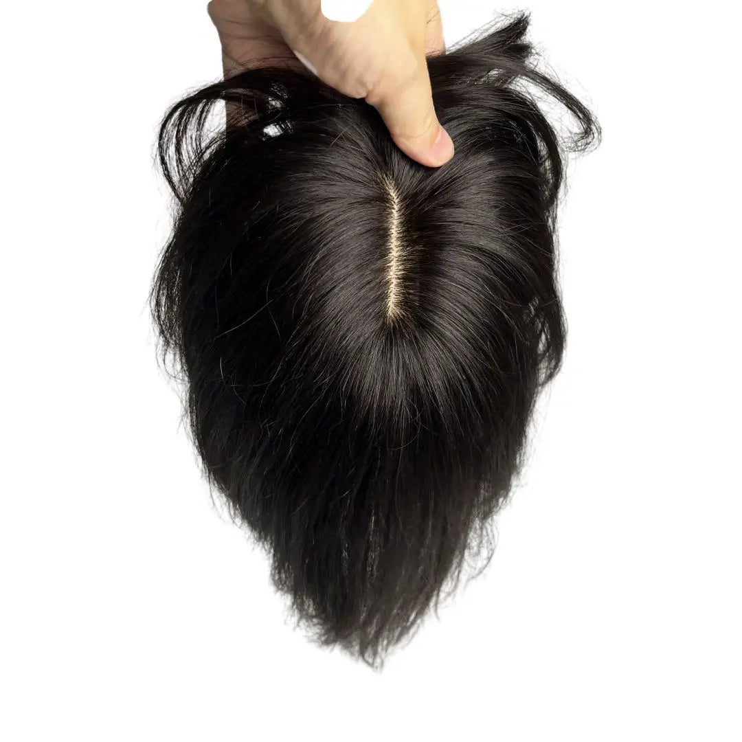 Anemone Lace Base Human Hair Toppers Brazilian Natural Hairpiece Clip In Extension For Hair Volume Non-Remy