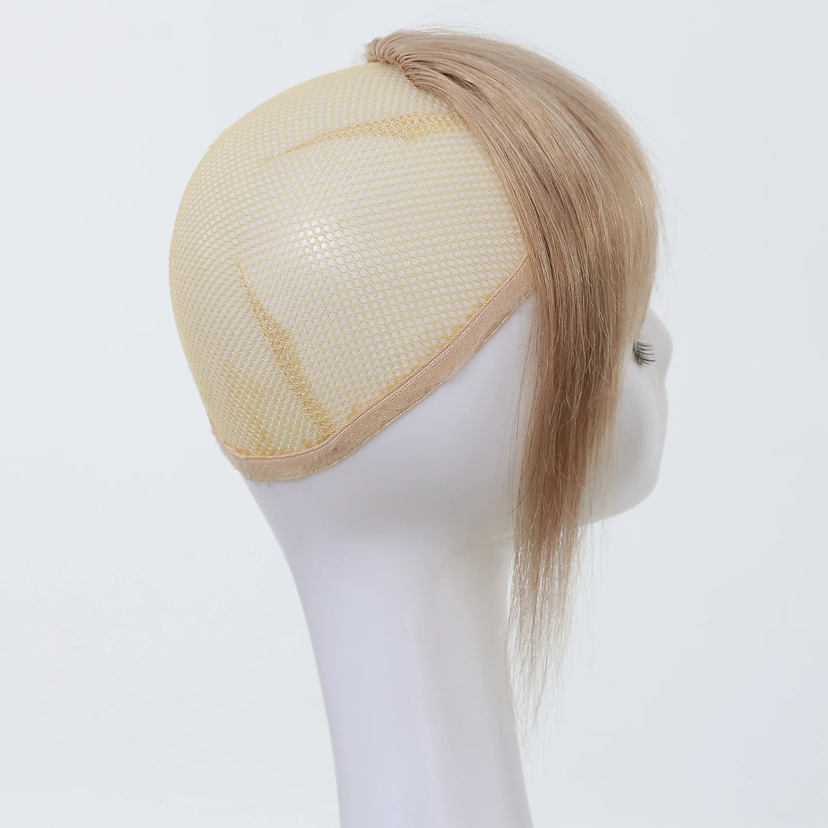 100% Human Hair Bangs Blonde Brown Wispy Bang Hair Clip in Bangs Fringe with Temples Hairpiece for Women Clip on Air Bang 4.5in