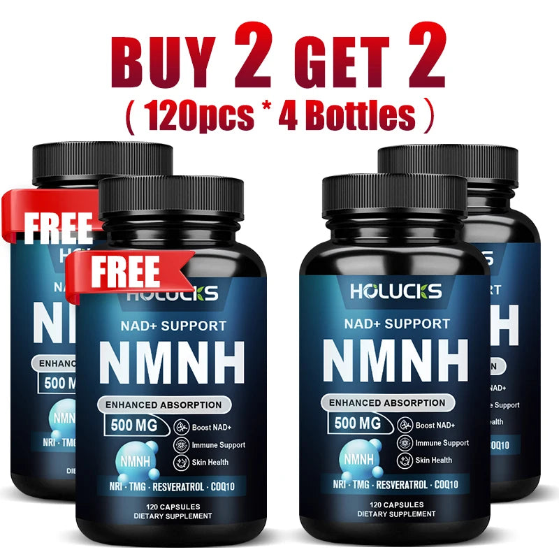 Premium 5-in-1 NMNH Supplement, with, Nicotinamide Riboside, TMG, Resveratrol, C0Q10, Support Immunity, Longevity & Vitality