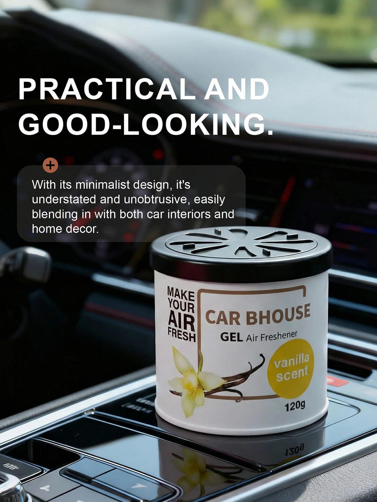 Dual-Purpose Air Freshening Gel for Cars and Homes, 120g with Fruity and Floral Fragrance, Providing Long-Lasting Scent.