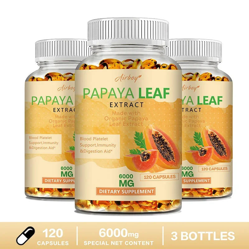 Papaya Leaf Extract - Supports Platelets, Bone Marrow and Spleen, Improves Immunity and Improves Digestion