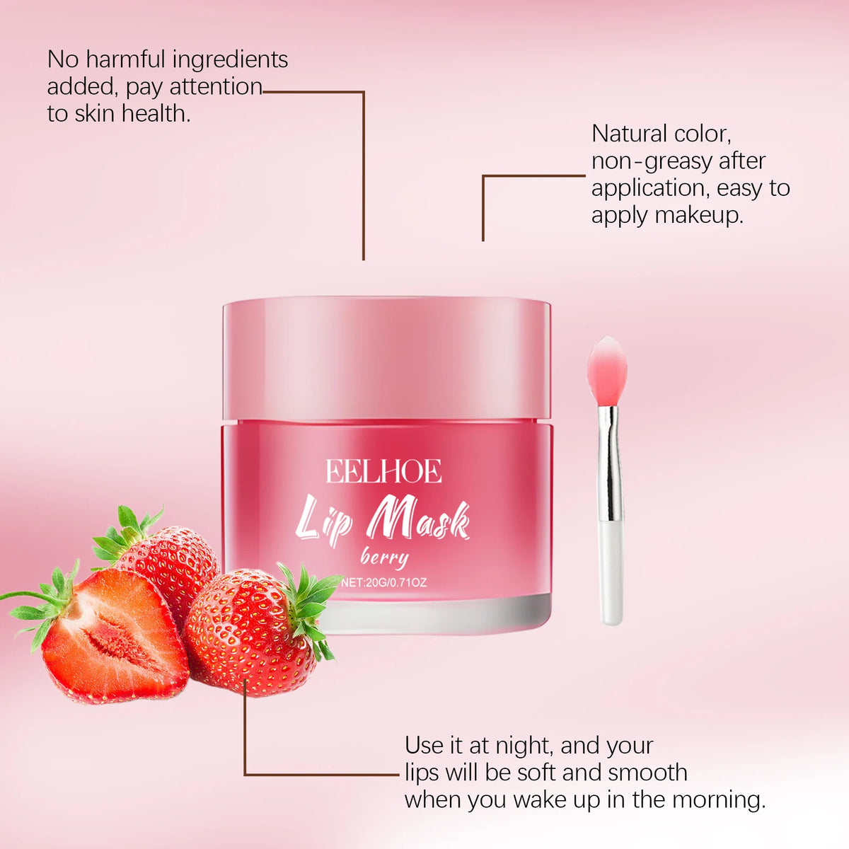 20g EELHOE Moisturizing and Hydrating Sleep Lip Mask – Cleans Dead Skin, Moisturizes Dry Lips, Keeps Them Hydrated and Soft