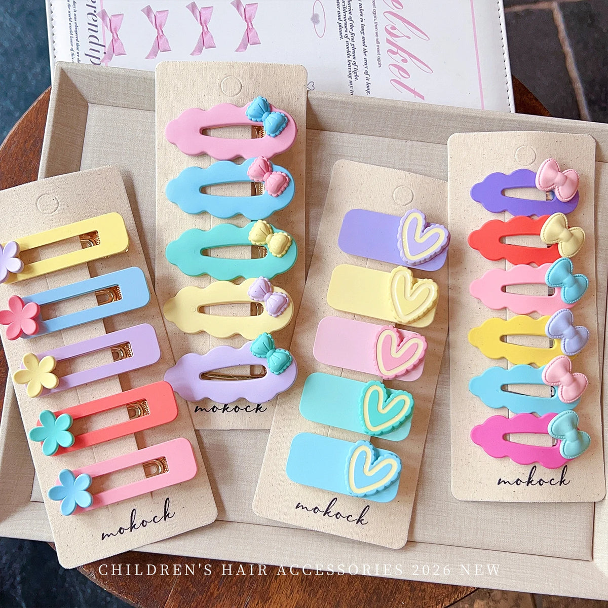 2026 New 5PCS/SET Korean Sweet Style Cute Bow Cloud Wave Hair Clips  No Hurt Hair BB Clips for Baby Girls Toddler Accessories