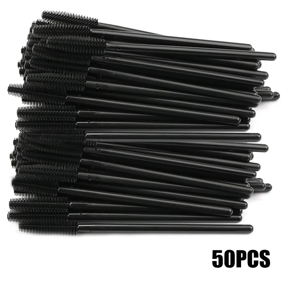 25/50PCS Eyelash Brush Silicone Gel Eyelashes Brushes Mascara Wands Applicator Spoolers Lashes Cosmetic Brushes Makeup Tools