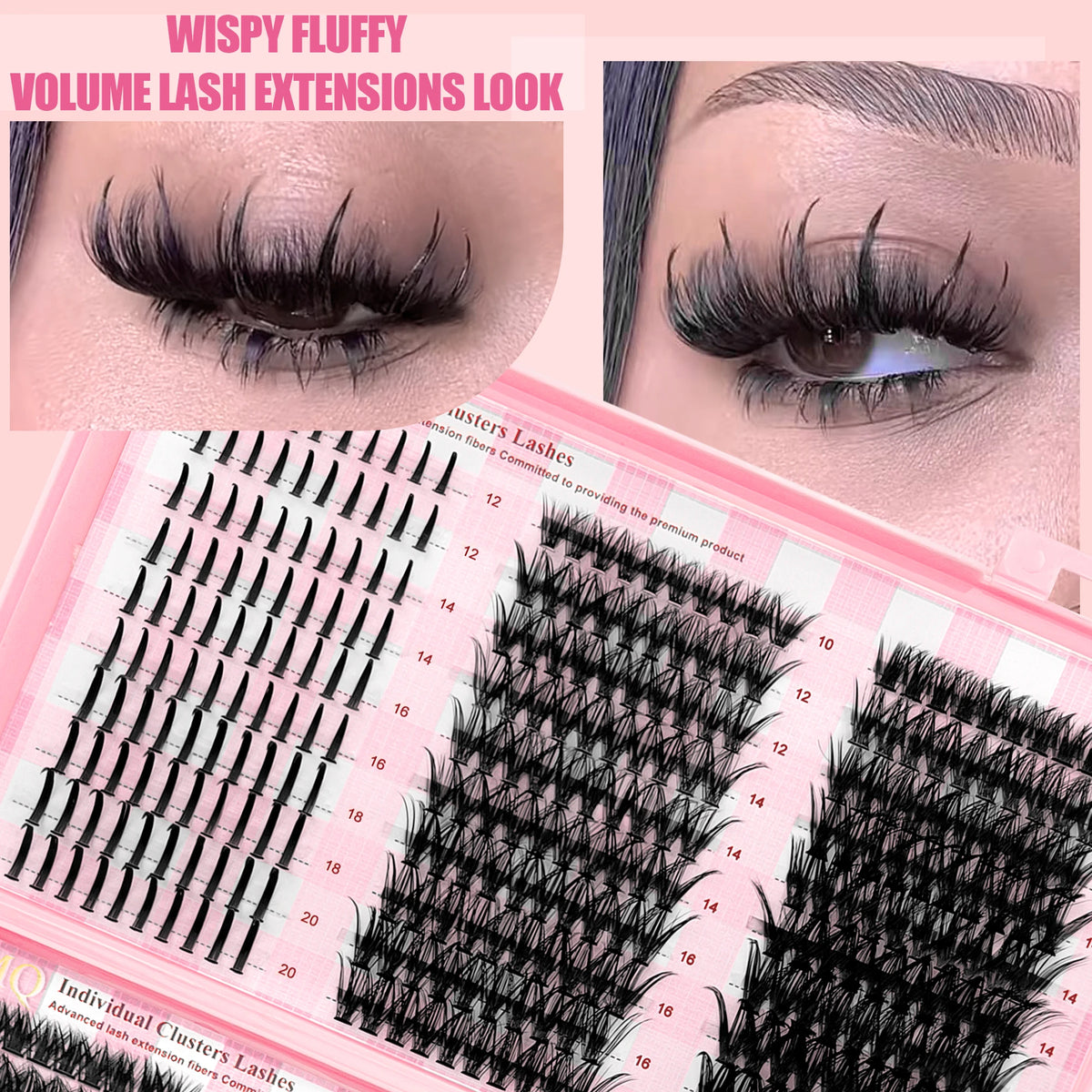 LAKANAKU Manga DIY Lashes Book Lash Cluster Tray Bottom Clusters Volume Set Eyelash Extensions Individual Eyelashes