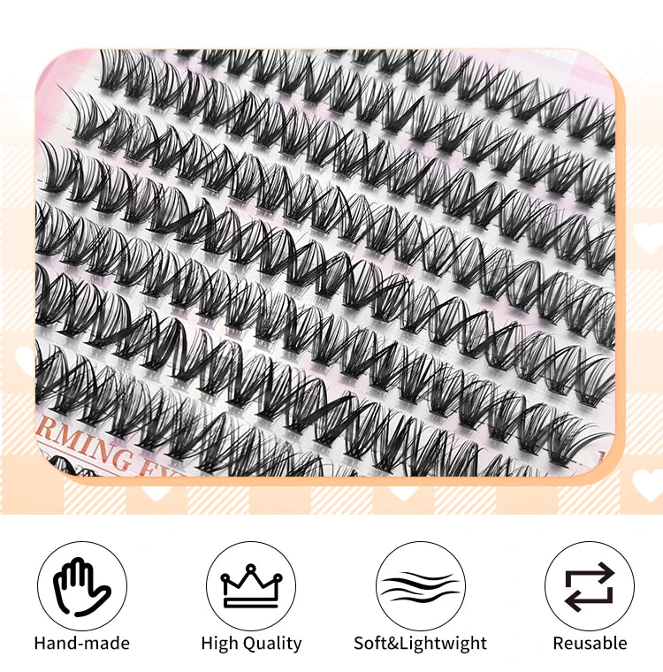 LAKANAKU Manga DIY Lashes Book Lash Cluster Tray Bottom Clusters Volume Set Eyelash Extensions Individual Eyelashes