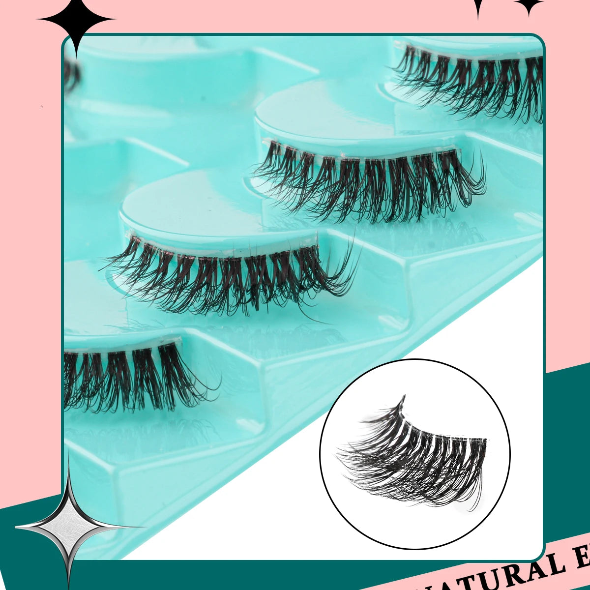 6/10 Pairs Half Lashes 3D Mink Lashes Faux Mink Fluffy Lash Soft Full Thick Wispy Eyelash Dramatic False Eyelashes Makeup
