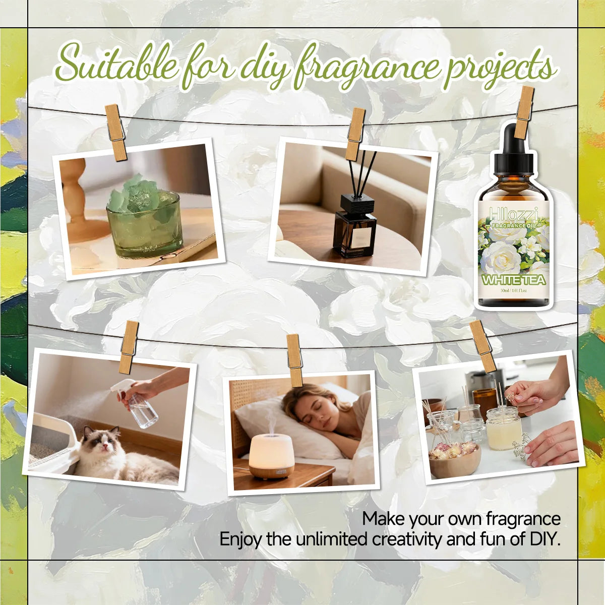 WHITE TEA FRAGRANCE OIL: For Aromatherapy, Diffusing, Fragrance and Candle Scented Candle.