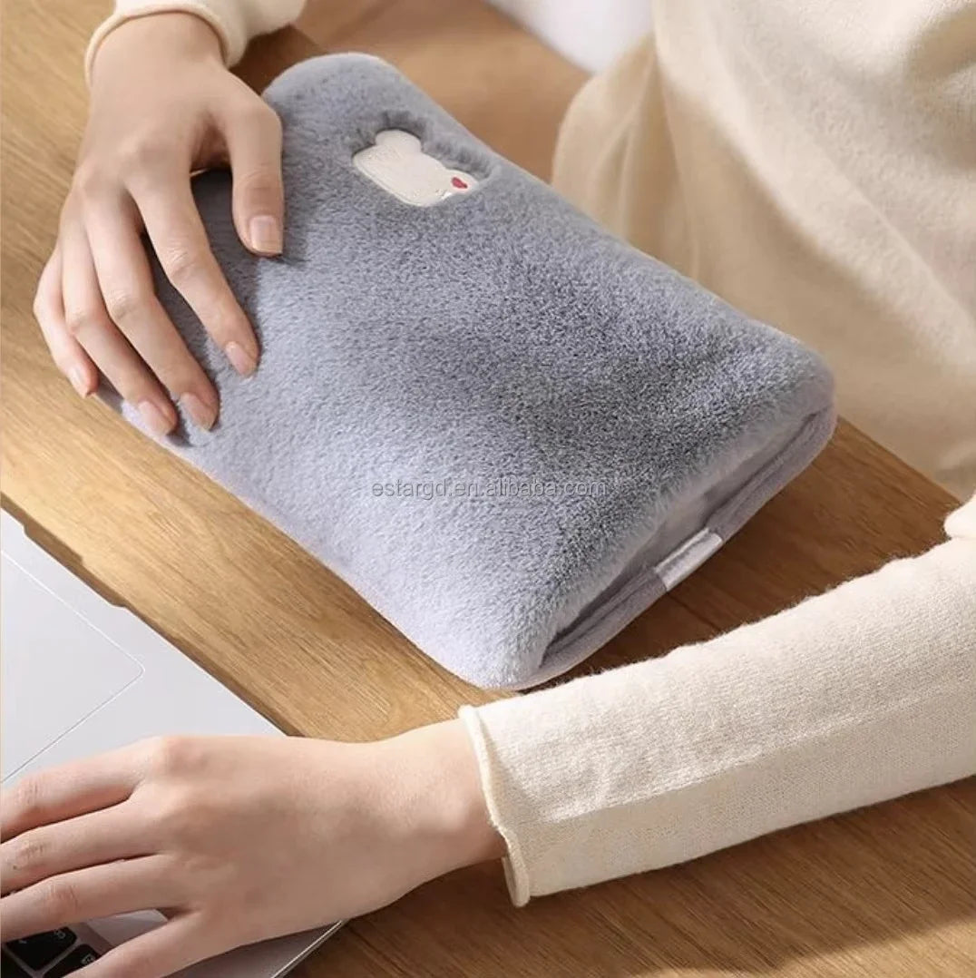 Soft Plush Electric Hot Water Bottle Charging with EU/US/AU Plug for Winter Warmth and Pain Relief Winter Women's Gifts