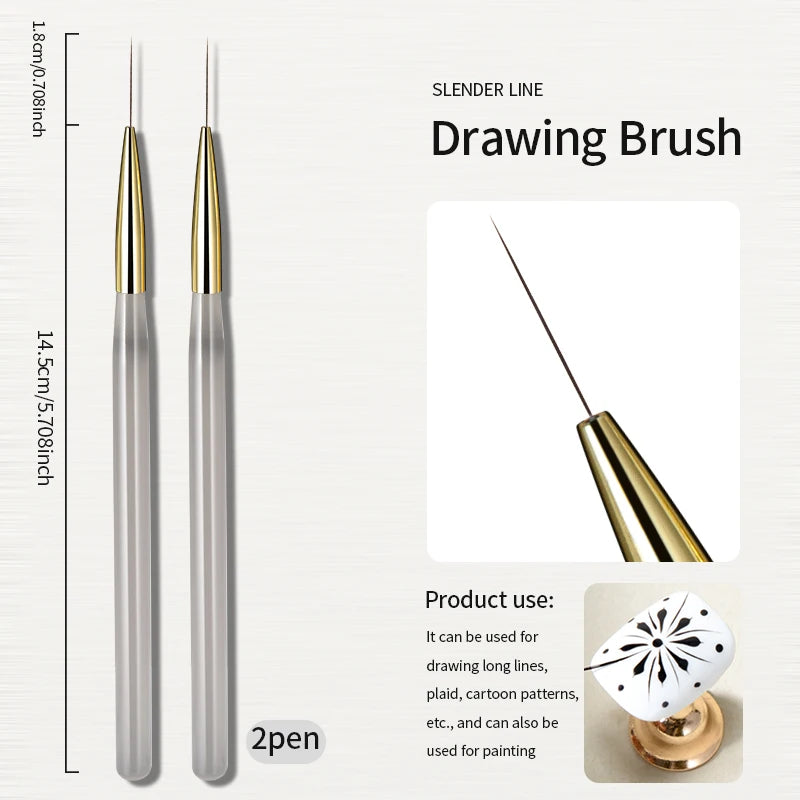 RSNAIL 1/2/5pcs Nail Art Brush Elasticity Sweep Brush DIY Gradient Nail Art Painting Pen Drawing Manicure Nail Tool Accessories