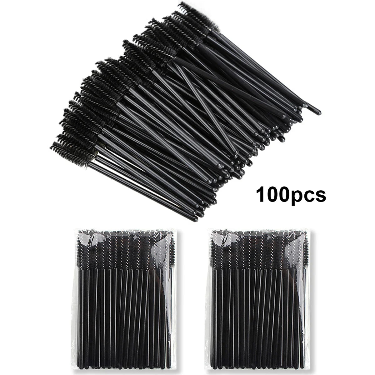 100pcs Disposable Eyelash Brushes Spoolies Micro Lash Mascara Wands Combs For Eyelash Extension Makeup