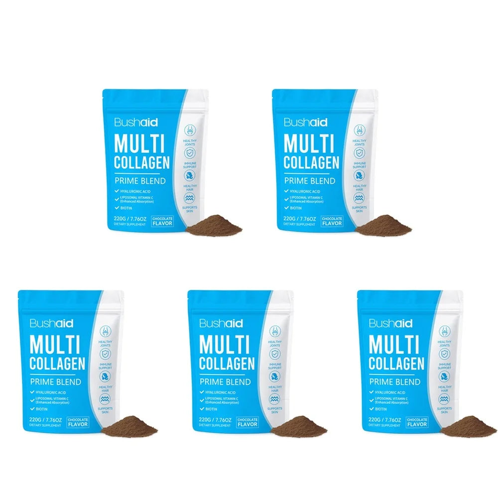 Multi Collagen Powder 8090mg with Vitamin C Hyaluronic Acid Biotin Collagen Peptides Supplement for Skin Hair Joint, 20 Servings