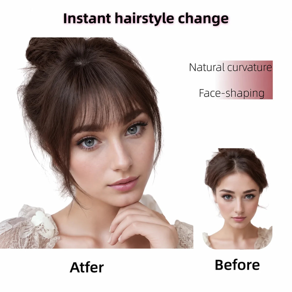 3D Full Coverage Human Hair Bangs Clips in Hairpieces for Women Wispy Bangs Hair Extensions for Thining Hair Daily Wear