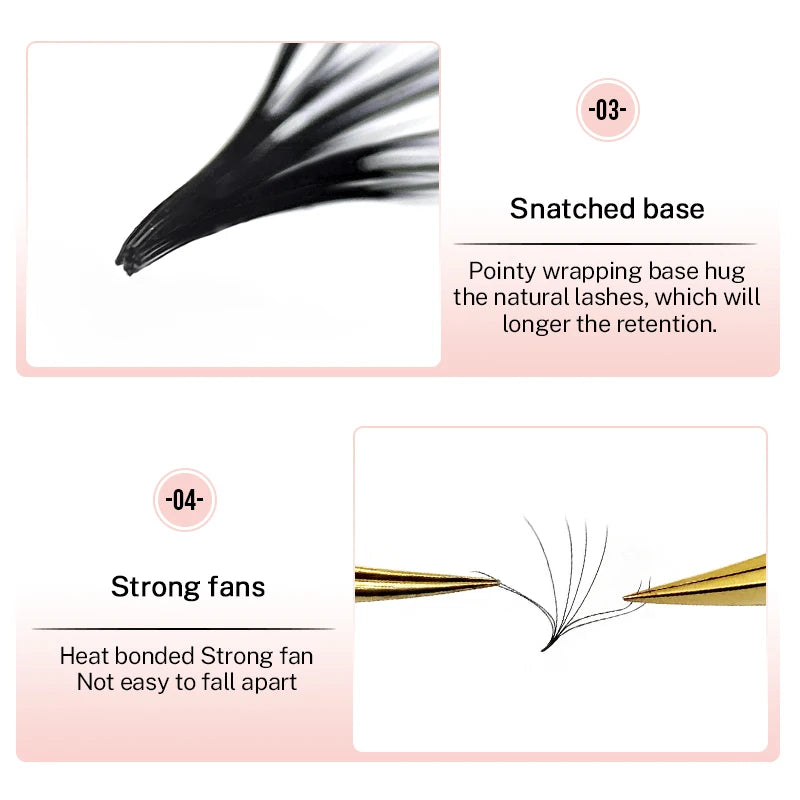 500 Premade Loose Lashes Pro Made Fans Cils Bouquets Prefaits Lash Fans Pre Made Volume Fans Eyelash Extension Promade Fans