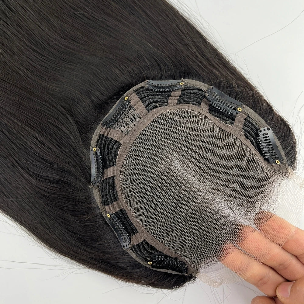 18x20cm Human Hair Topper Closure Straight Remy European Hair Piece HD Lace Topper Breathable Bleached Knots with Baby Hair