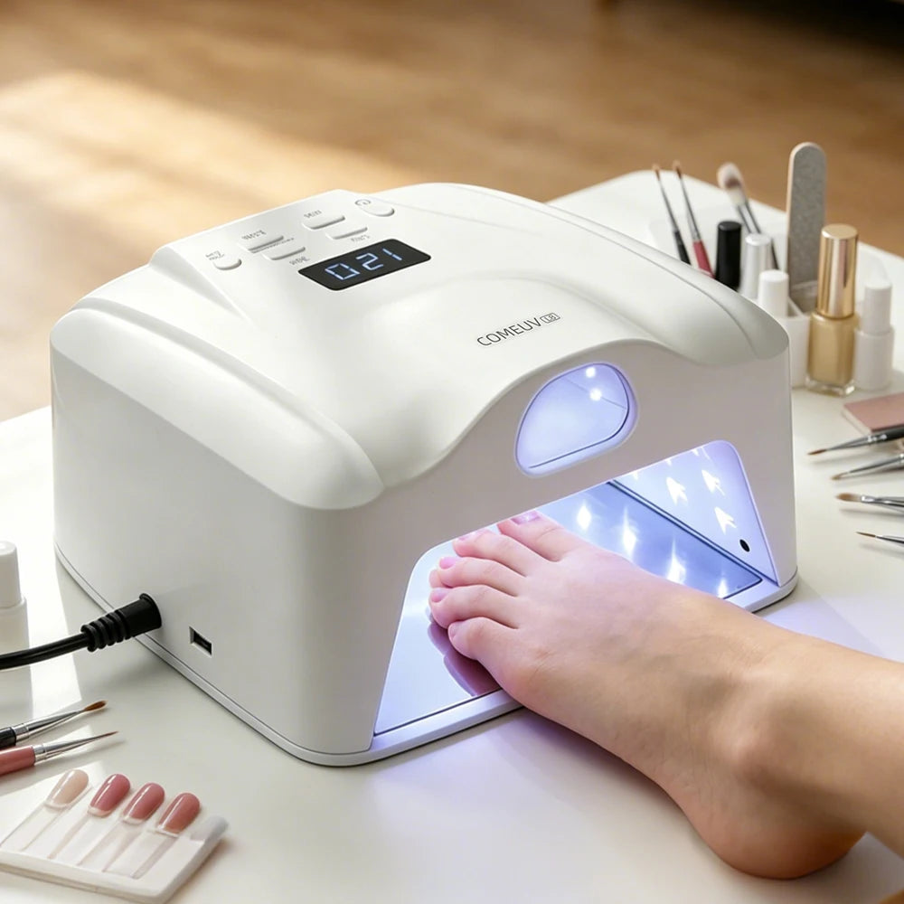 2‑in‑1 Auto‑Sensor UV LED Nail Dryer 78LED Dual Port for Single Finger Toe Full Hand Gel Curing Manicure Pedicure Home Salon