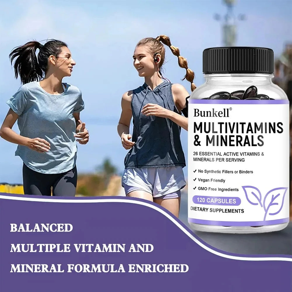 Multivitamin and Minerals - Daily Supplement, Antioxidants, Skin Repair, Liver Health Maintenance, Energy Boost, 120 Capsules