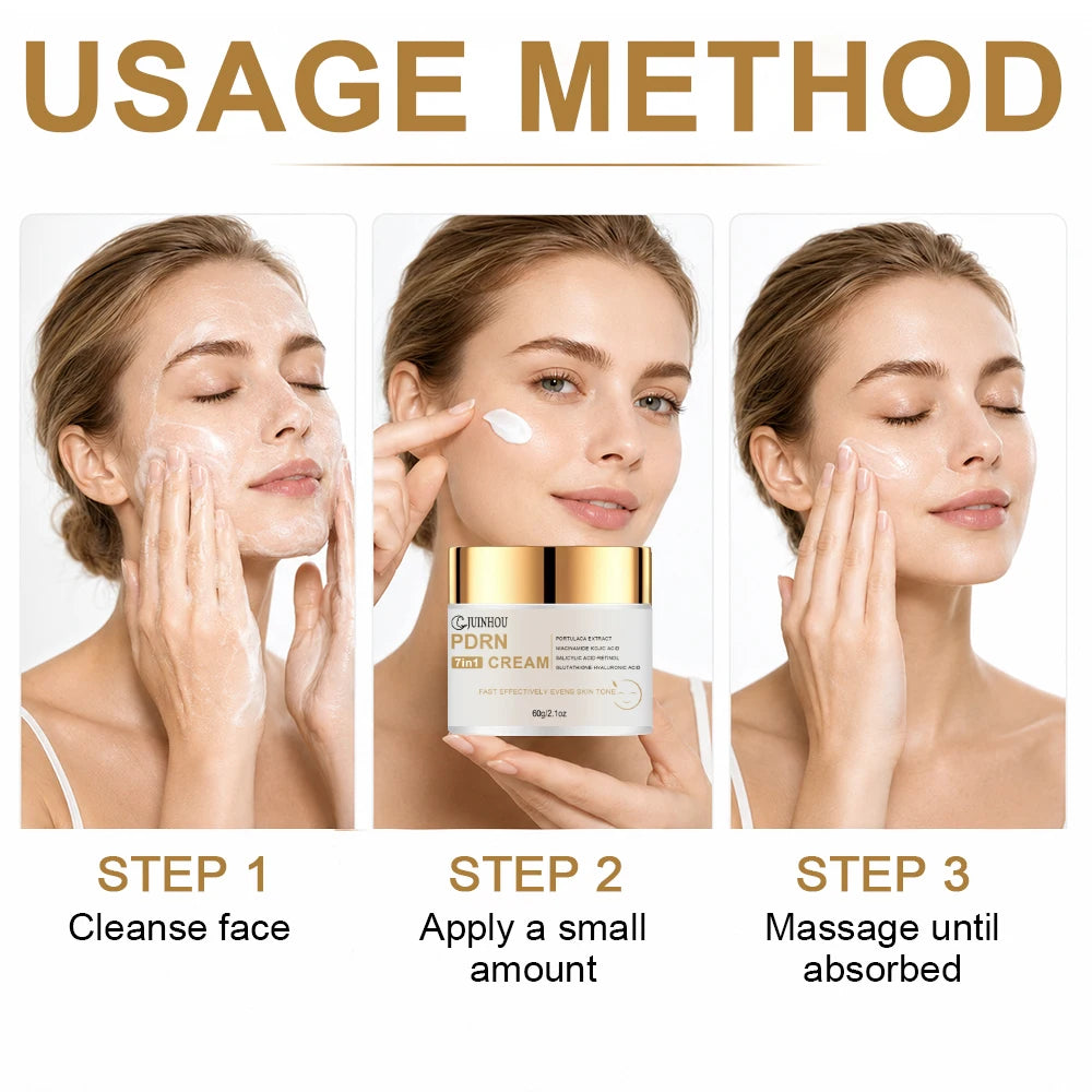 JUINHOU 7in1 Face Cream With PDRN Glutathione Hyaluronic Acid Multi‑Ingredient Moisturizer Smooth Rough Skin Dull Skin Daily Car