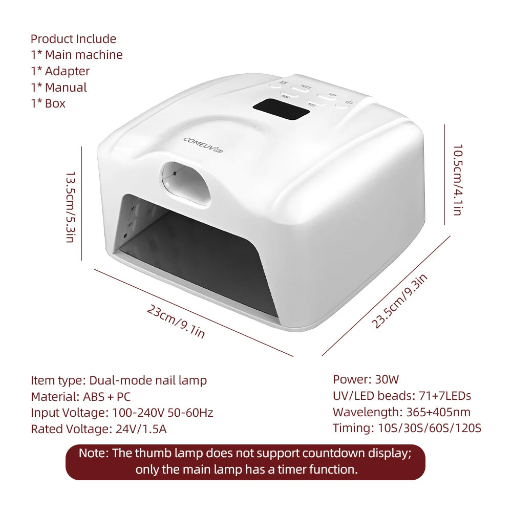 2‑in‑1 Auto‑Sensor UV LED Nail Dryer 78LED Dual Port for Single Finger Toe Full Hand Gel Curing Manicure Pedicure Home Salon