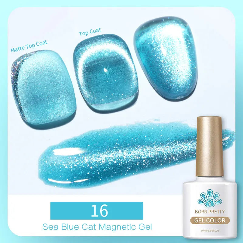 BORN PRETTY Water Light Cat Magnetic Gel Nail Polish Nude Milk White Jelly Color Semi Permanent Soak Off UV LED Gel Varnish DIY