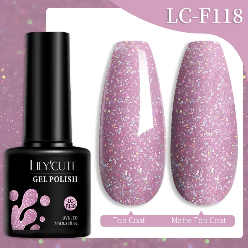 LILYCUTE 7ml 9D Black Crystal Cat Magnetic Gel Nail Polish Laser Silver Glitter Semi Permanent Manicure For Nail Art Gel Varnish