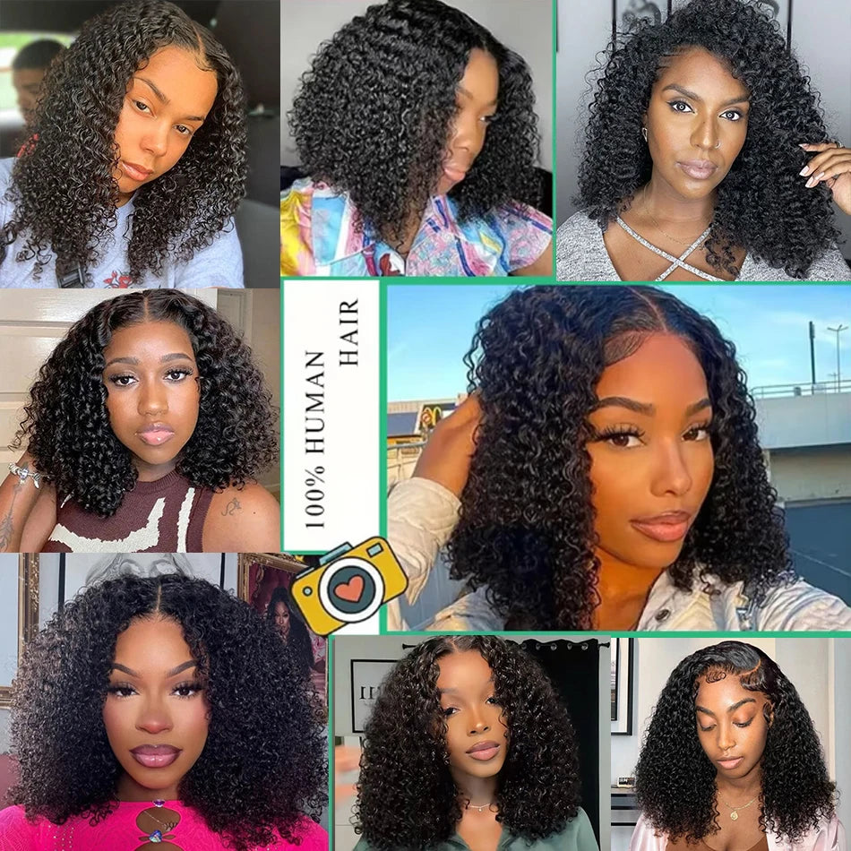 Glueless Kinky Curly Wig 13X6 Human Hair Ready To Wear Frontal Wigs Deep Curls Lace Closure Wig For Women Tissage Cheveux Humain