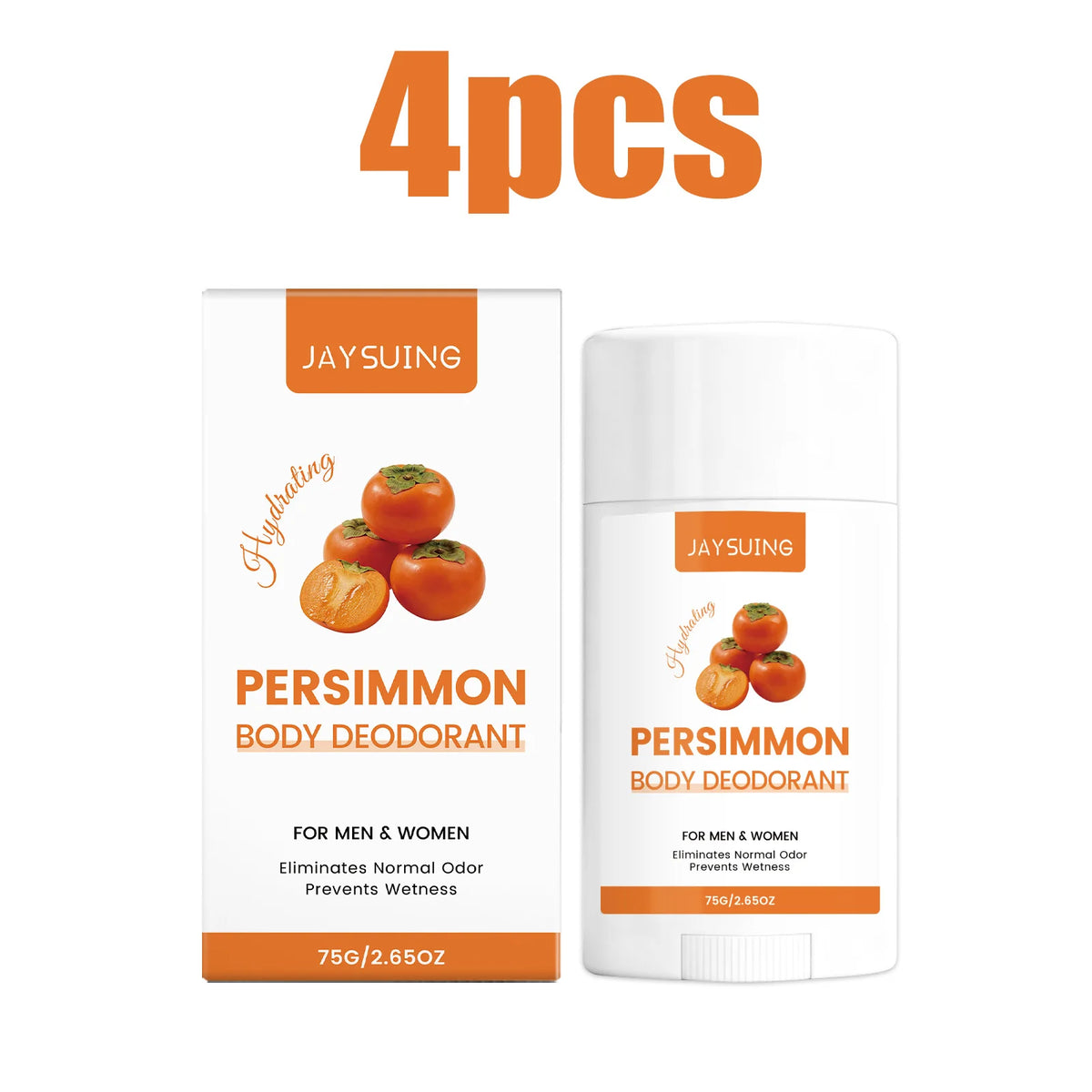 75g Persimmon Moisturizing Body Deodorant Stick Odor Control Anti Wetness Long Lasting Fresh for Underarm Care for Women Men