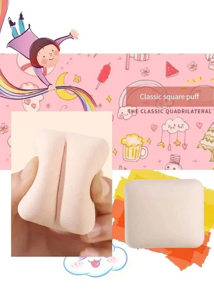 Dry Wet Usable Makeup Cosmetic Puff Sponge Cushion Puff for Foundation Powder Soft and Cute
