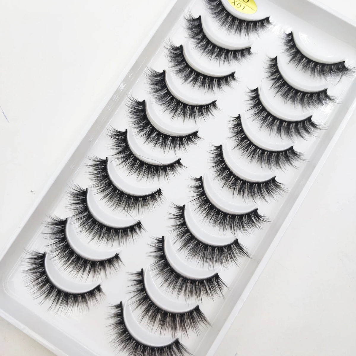 10 Pairs Natural 3d Mink Lashes Soft False Eyelashes Cross Messy Dense Eye Lashes Extension Makeup Faux Cils Cat Mini