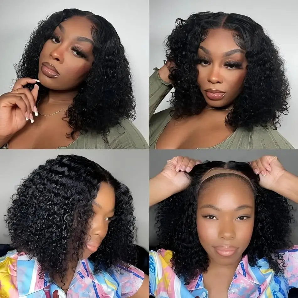 Wear And Go Glueless Bob Wig Human Hair Short Body Wave Lace Front Wigs Pre Cut Brazilian Hair 4X4 Hd Lace Closure Wig For Women