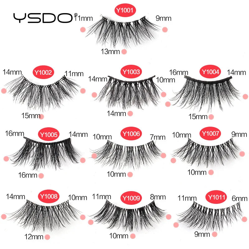 YSDO 5/10 Pairs Natural Eyelash Extension Hand Made Maquilagem Fluffy Fake Half Lashes Soft 3D Mink Lashes Makeup Faux Cilios