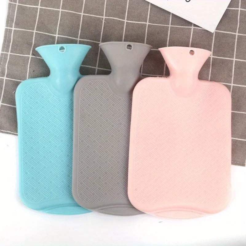 1pc Hot Water Bottle Solid Color Thick PVC Silicone Rubber Hot Water Bottle Irrigation Hand Warmers Warm Palace Warm Bag