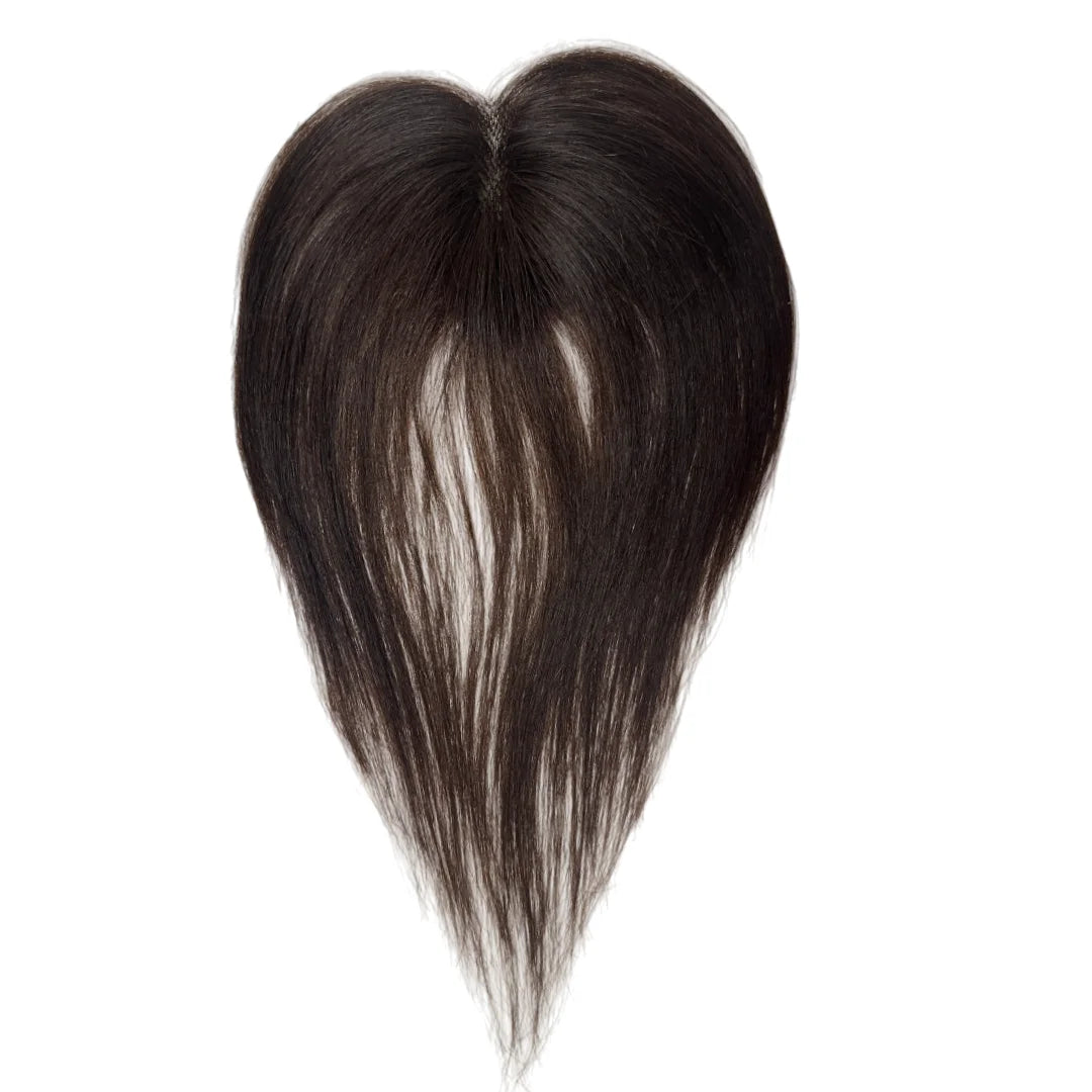 Invisible Human Hair Topper With Bangs Magic Tape Design Handmade Forehead Hairline Lace No Clips Bangs New Style