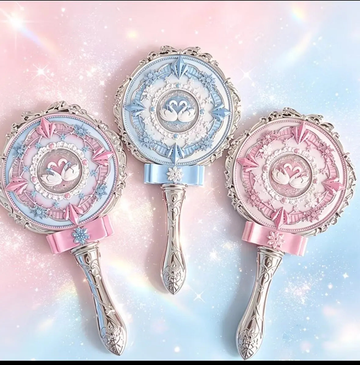 Flower Knows Snow Ballet Hand Mirror Fairytale Portable Makeup Mirror,Cute Collectible Cosmetic Mirror for Purse & Travel