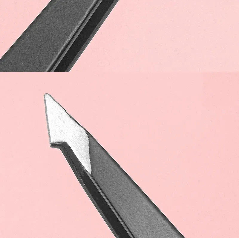 4Pcs Face Hair Removal Eyebrow Tweezers Pincet Clips Stainless Steel Lash Extension Tweezers Slant and Flat Point Beauty Tools