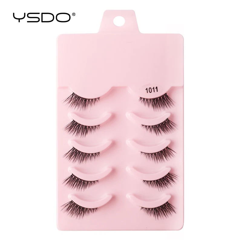 YSDO 5/10 Pairs Natural Eyelash Extension Hand Made Maquilagem Fluffy Fake Half Lashes Soft 3D Mink Lashes Makeup Faux Cilios