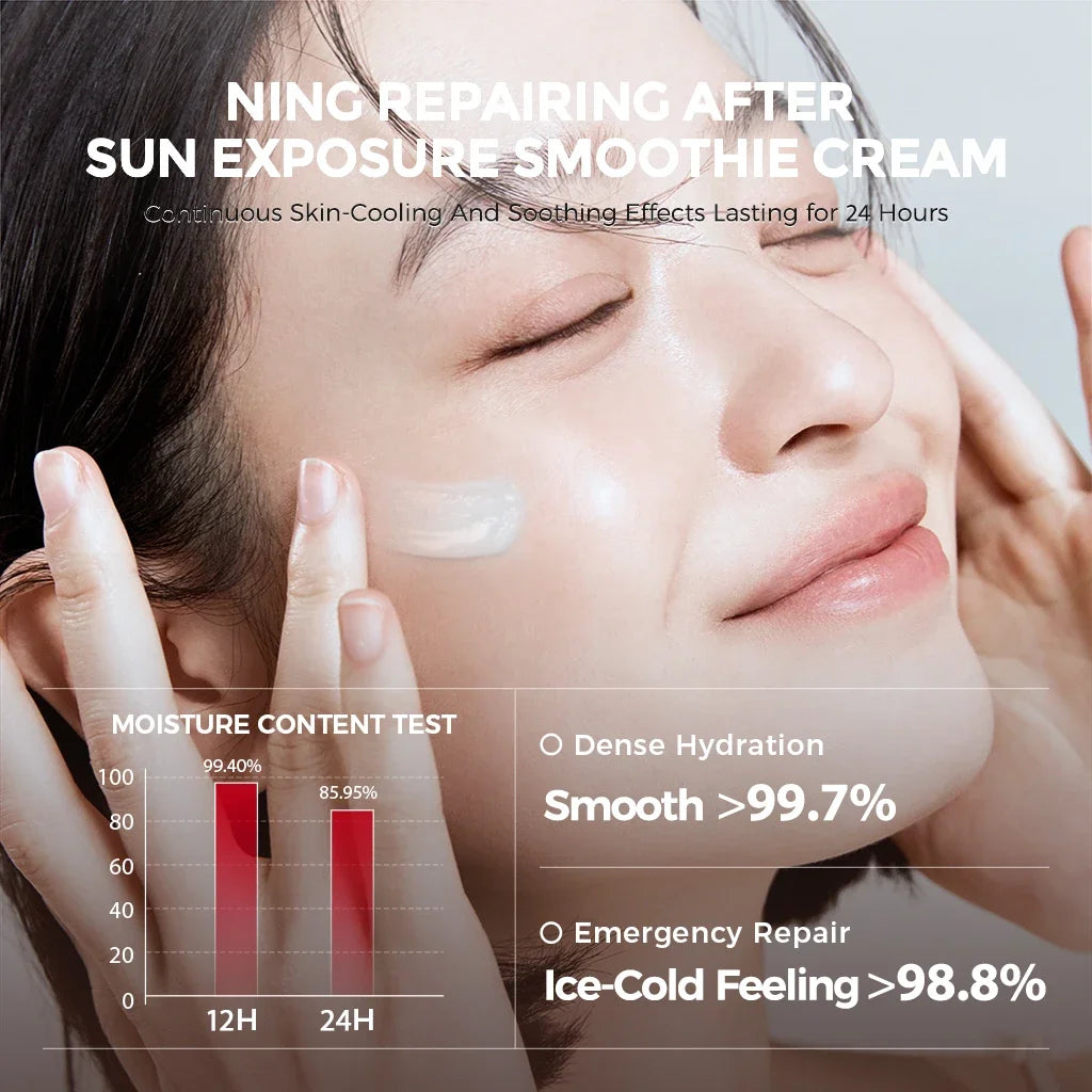 After Sun Cooling Gel Cream | Soothing & Hydrating Moisturizer with Probiotics, Ceramide & Oil Control Care