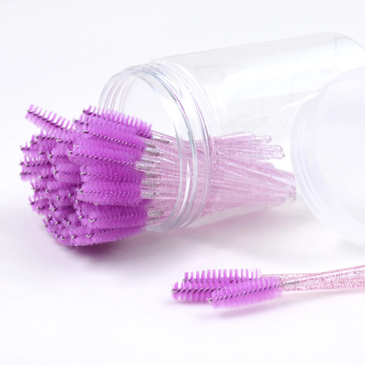 50pcs Crystal Eyelash Brushes With Contianer Disposable Lash Mascara Wands In Case Micro Makeup Applicators  Beauty Tools