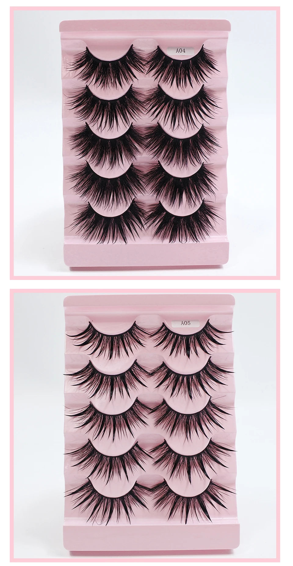 RED SIREN Eyelashes Makeup 5 Pairs Soft Natural Mink Lashes Korean Fashion Manga Lashes