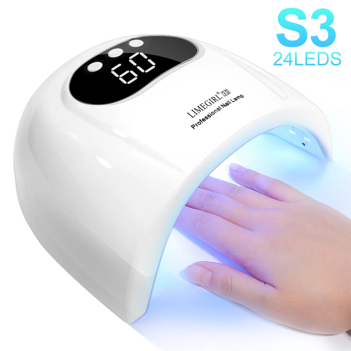 LIMEGIRL 24LED UV Lamp for Nails Gel Polish Varnish Drying With LED Display And Motion Sensing Professional Manicure UV Lamp for Acrylic Resin Dryer Home Use Tool